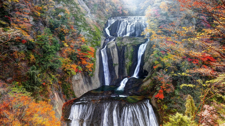 茨城県袋田の滝の紅葉