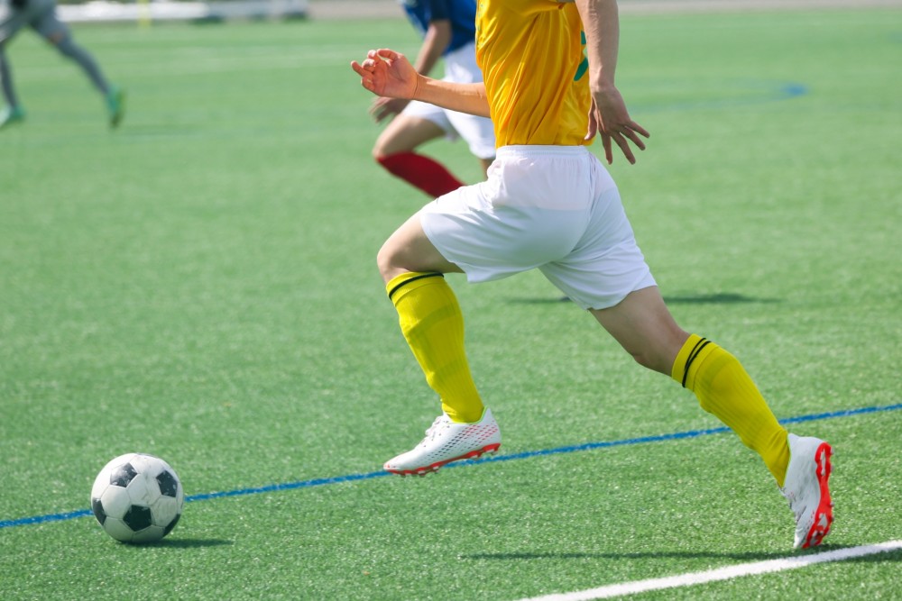 サッカー観戦寒い日